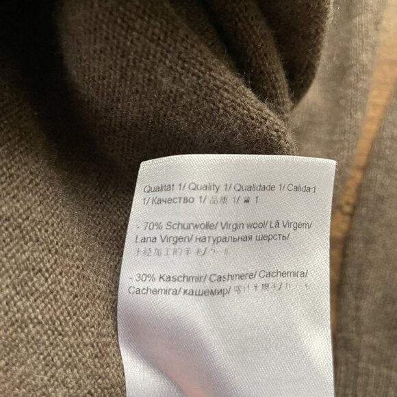 Escada Womens Sweater Sz Large Brown Wool Cashmere Blend Turtleneck Luxury Knit - Picture 8 of 8